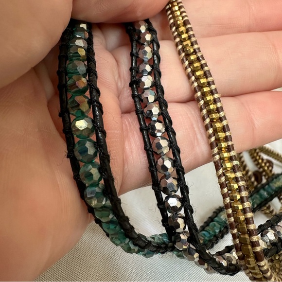 Three sparkly boho style wrap bracelets - Picture 3 of 6